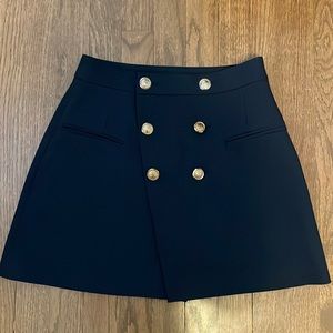 Zara navy nautical mini skirt